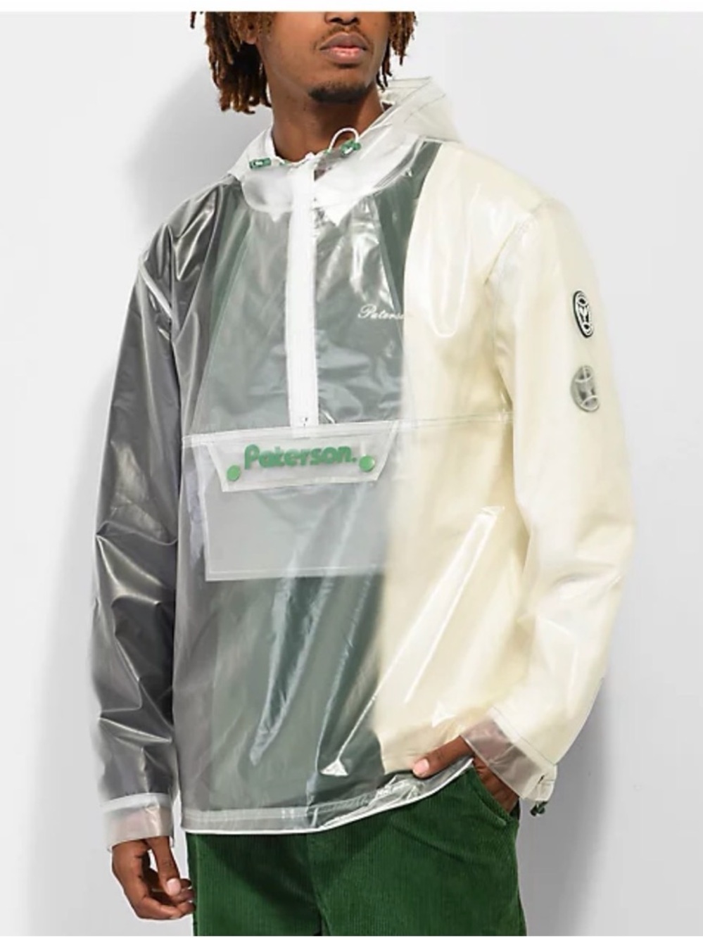 Paterson Transparent Anorak Jacket Windbreaker Pullover Men’s Size XL